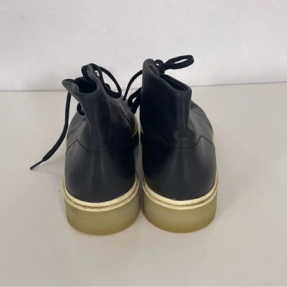 Alexander Wang Black Leather Lace‎ Up Low Boot Shoes size 37